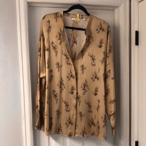 Vince Silk Flower Blouse